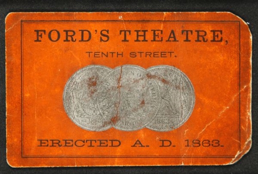 Abraham Lincoln  Ford Theatre Ticket Attributed to Night of His Assassination (4/15/1865)